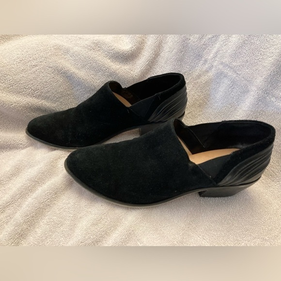 DR. SCHOLLS SUEDE LEATHER BLACK HEELED SHOES, BOOTS, JAZZY, MULES CLOGS SLIP ON - Picture 1 of 7